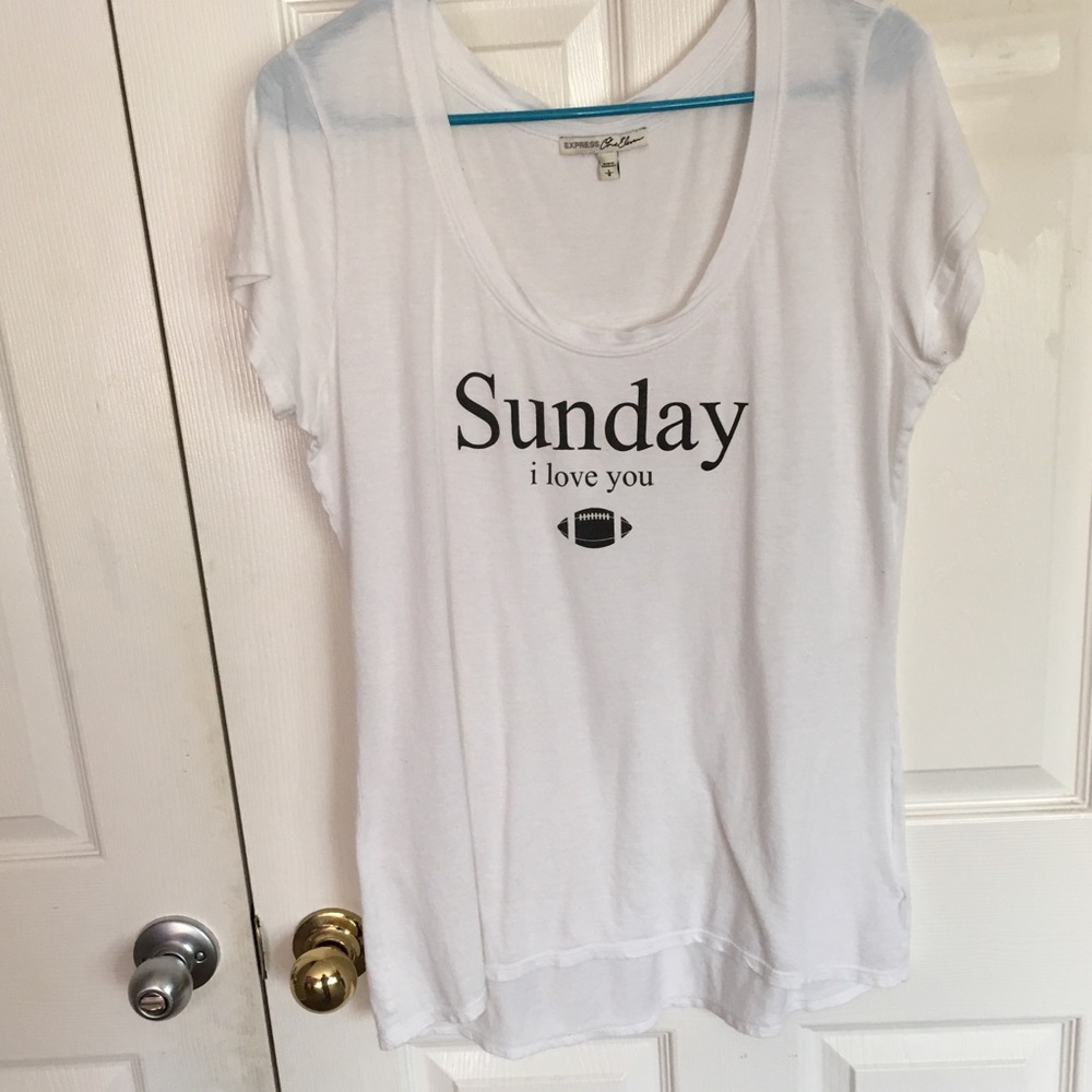 Express Scoopneck Tee Sunday Football L